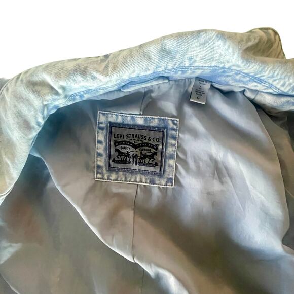 Levi’s Acid Wash Denim Jacket Full Zip + Button Closure Adjustable Waist, Size L - Picture 4 of 8